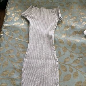Grey rubbed midi dress